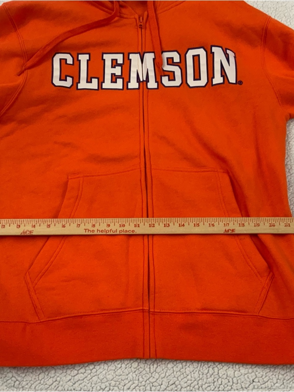e5 Clemson Tigers Full Zip Jacket Hoodie Pockets Men’s XL NCAA Orange Purple New - Picture 6 of 11